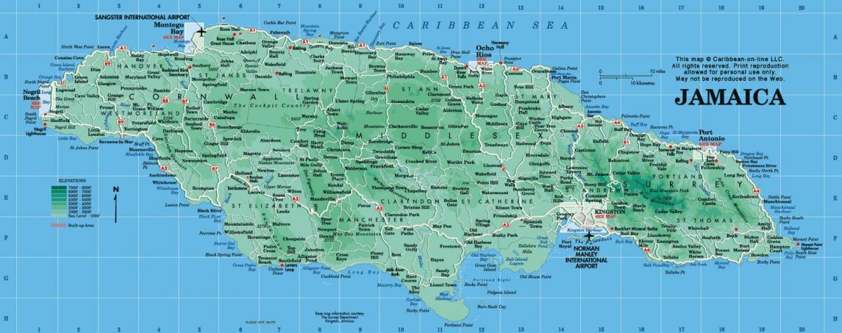 kort af jamaica