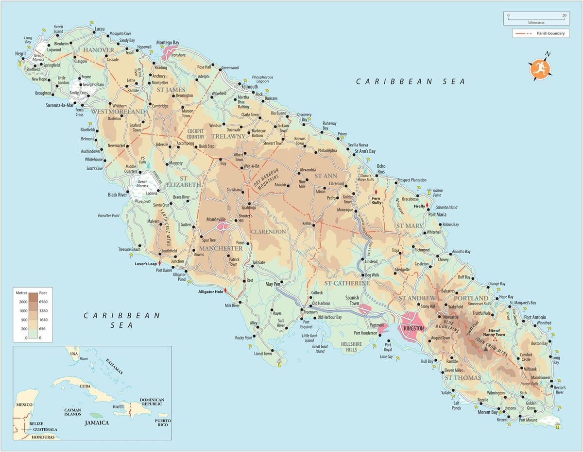 Kort af fjársjóð bach jamaica