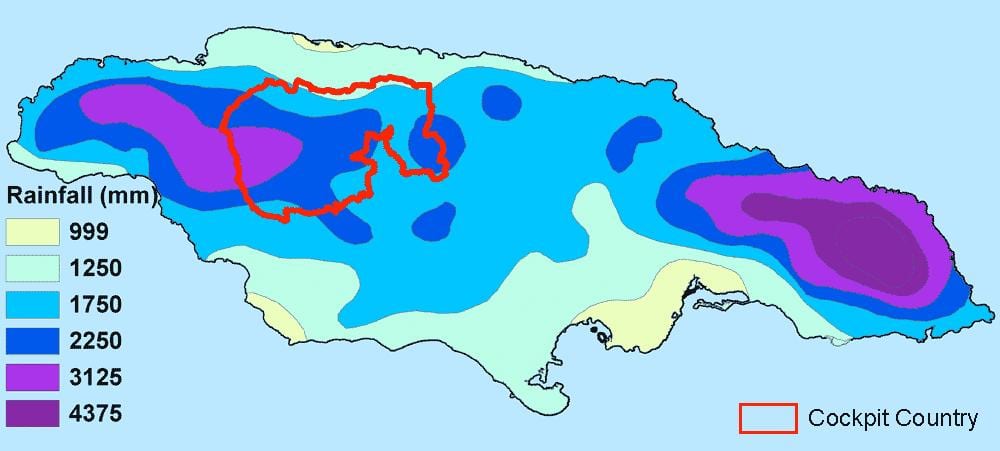 Kort af jamaica loftslag