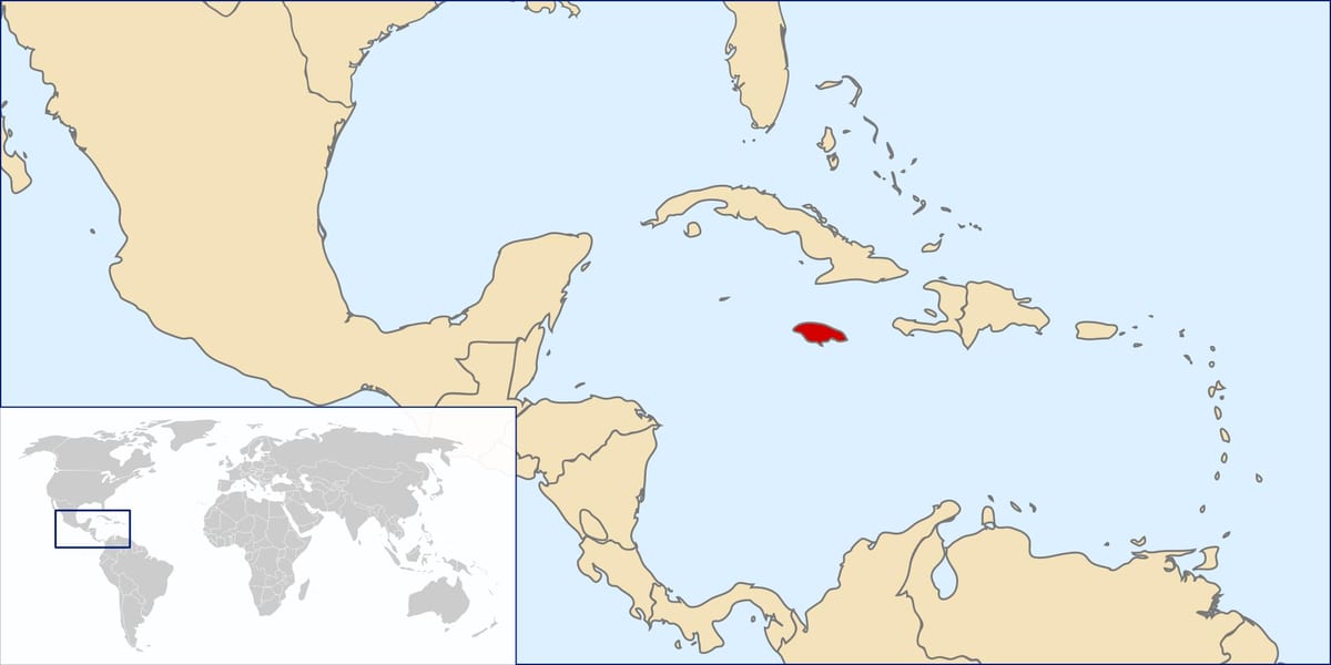 jamaica kort í heiminum