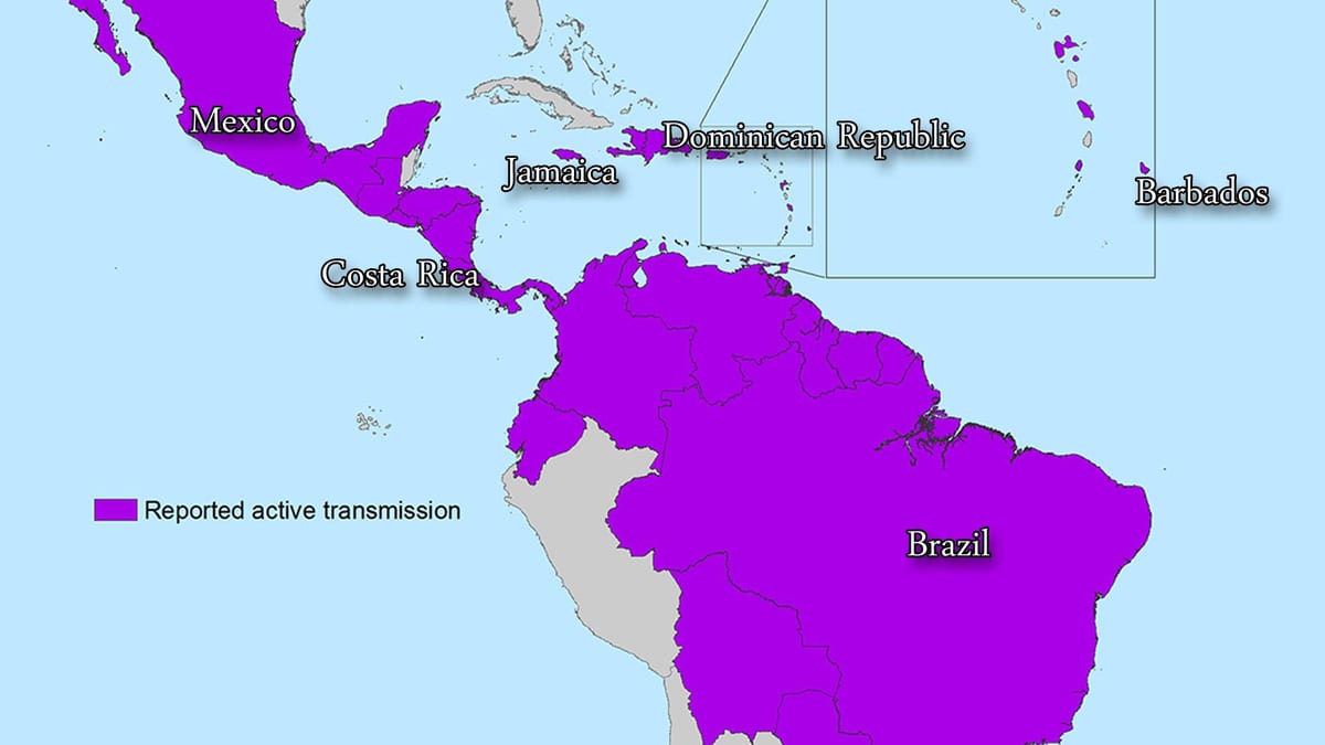 Kort af jamaica zika