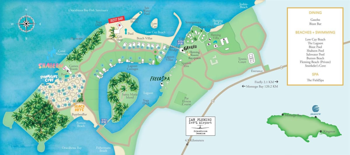 Kort af jamaica úrræði