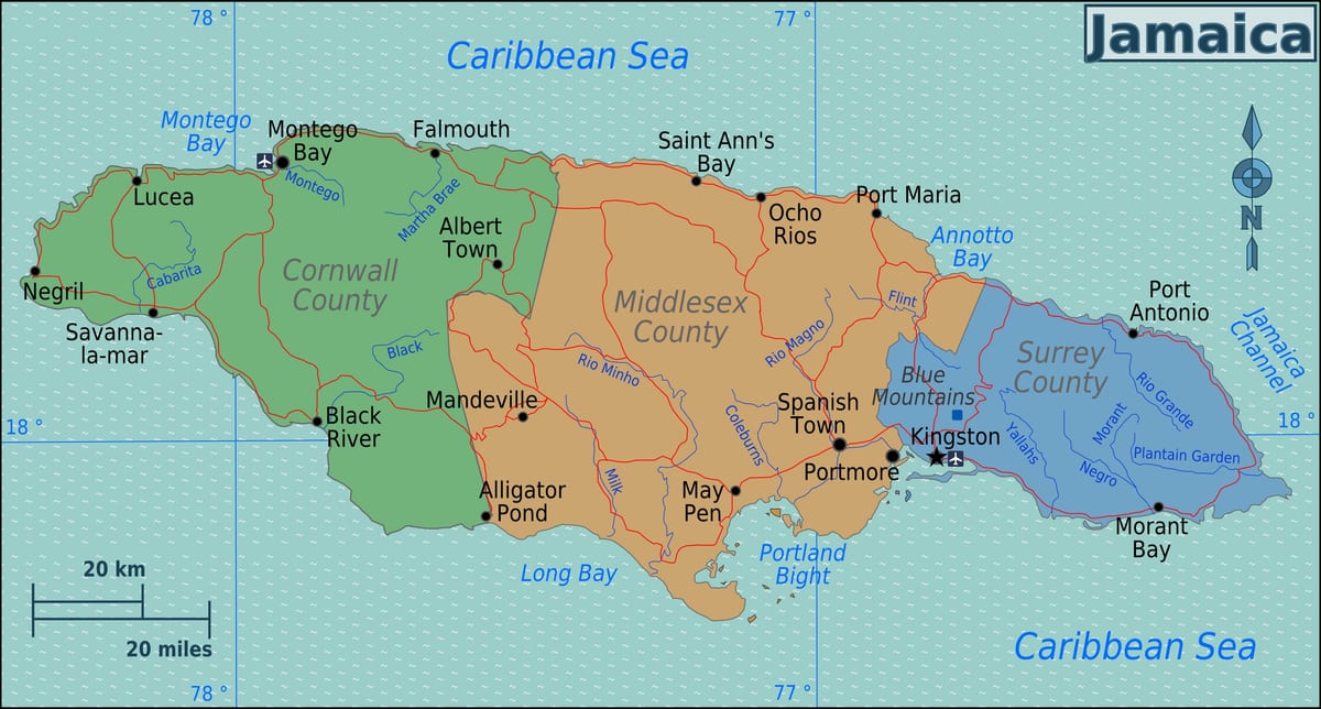 Kort af mynd af jamaica