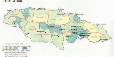 Íbúa kort af jamaica