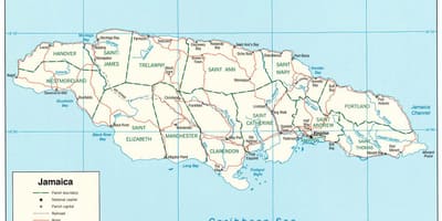 Jamaica þjóðveginum 2000 kort
