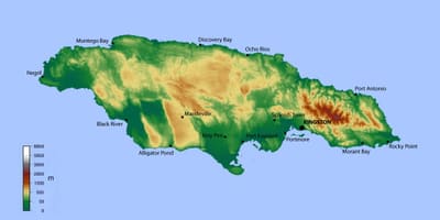 Kort af jamaica hækkun 
