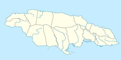 Kort af jamaica að sýna ám