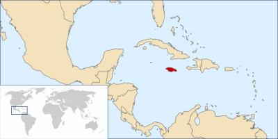Jamaica kort í heiminum