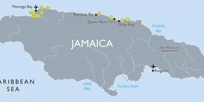 Kort af jamaica flugvellir