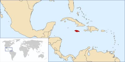 Jamaica landi í heiminum kort