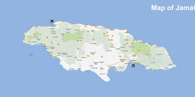 Kort af winnifred beach jamaica